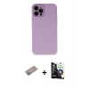MARSİLYAN™- iPhone 12 Pro Max Kılıf Çekirdek Modern Serisi - Şeffaf Temperli Cam Ekran Koruyucu + Shine Kamera Lens Koruma Cam - SABE