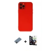 MARSİLYAN™- iPhone 12 Pro Max Kılıf Çekirdek Modern Serisi - Şeffaf Temperli Cam Ekran Koruyucu + Shine Kamera Lens Koruma Cam - SH
