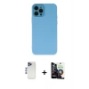 MARSİLYAN™- iPhone 12 Pro Max Kılıf Çekirdek Modern Serisi - Şeffaf Temperli Cam Ekran Koruyucu + Shine Kamera Lens - LT
