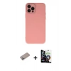 MARSİLYAN™- iPhone 12 Pro Max Kılıf Çekirdek Modern Serisi - Şeffaf Temperli Cam Ekran Koruyucu + Shine Kamera Lens Koruma Cam - SABE