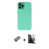 MARSİLYAN™- iPhone 12 Pro Max Kılıf Çekirdek Modern Serisi - Şeffaf Temperli Cam Ekran Koruyucu + Shine Kamera Lens Koruma Cam - SH