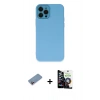 MARSİLYAN™- iPhone 12 Pro Max Kılıf Çekirdek Modern Serisi - Şeffaf Temperli Cam Ekran Koruyucu + Shine Kamera Lens Koruma Cam - PE