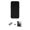 MARSİLYAN™- iPhone 12 Pro Max Kılıf Çekirdek Modern Serisi - Şeffaf Temperli Cam Ekran Koruyucu + Shine Kamera Lens Koruma Cam - GS