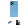 MARSİLYAN™- iPhone 12 Pro Max Kılıf Çekirdek Modern Serisi - Şeffaf Temperli Cam Ekran Koruyucu + Shine Kamera Lens Koruma Cam - GD