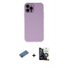 MARSİLYAN™- iPhone 12 Pro Max Kılıf Çekirdek Modern Serisi - Şeffaf Temperli Cam Ekran Koruyucu + Shine Kamera Lens Koruma Cam - GD