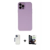 MARSİLYAN™- iPhone 12 Pro Max Kılıf Çekirdek Modern Serisi - Şeffaf Temperli Cam Ekran Koruyucu + Shine Kamera Lens - LT