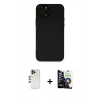 MARSİLYAN™- iPhone 12 Pro Max Kılıf Çekirdek Modern Serisi - Şeffaf Temperli Cam Ekran Koruyucu + Shine Kamera Lens - GD