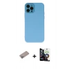 MARSİLYAN™- iPhone 12 Pro Max Kılıf Çekirdek Modern Serisi - Şeffaf Temperli Cam Ekran Koruyucu + Shine Kamera Lens Koruma Cam - SABE