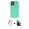 MARSİLYAN™- iPhone 12 Pro Max Kılıf Çekirdek Modern Serisi - Şeffaf Temperli Cam Ekran Koruyucu + Shine Kamera Lens - LT