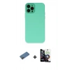 MARSİLYAN™- iPhone 12 Pro Max Kılıf Çekirdek Modern Serisi - Şeffaf Temperli Cam Ekran Koruyucu + Shine Kamera Lens Koruma Cam - GD