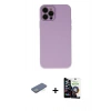 MARSİLYAN™- iPhone 12 Pro Max Kılıf Çekirdek Modern Serisi - Şeffaf Temperli Cam Ekran Koruyucu + Renkli Kamera Lens Koruma Cam - YL