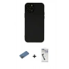 MARSİLYAN™- iPhone 12 Pro Max Kılıf Çekirdek Modern Serisi - Şeffaf Uv Polymer Nano Ekran Koruyucu + Shine Kamera Lens Koruma Cam - GD