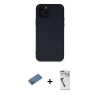 MARSİLYAN™- iPhone 12 Pro Max Kılıf Çekirdek Modern Serisi - Şeffaf Uv Polymer Nano Ekran Koruyucu + Shine Kamera Lens Koruma Cam - GD