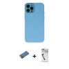 MARSİLYAN™- iPhone 12 Pro Max Kılıf Çekirdek Modern Serisi - Şeffaf Uv Polymer Nano Ekran Koruyucu + Shine Kamera Lens Koruma Cam - GD