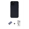 MARSİLYAN™- iPhone 12 Pro Max Kılıf Çekirdek Modern Serisi - Şeffaf Uv Polymer Nano Ekran Koruyucu + Metal Kamera Lens Koruma Cam - GD