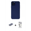 MARSİLYAN™- iPhone 12 Pro Max Kılıf Çekirdek Modern Serisi - Şeffaf Uv Polymer Nano Ekran Koruyucu + Renkli Kamera Lens Koruma Cam - MI