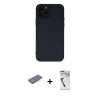MARSİLYAN™- iPhone 12 Pro Max Kılıf Çekirdek Modern Serisi - Şeffaf Uv Polymer Nano Ekran Koruyucu + Renkli Kamera Lens Koruma Cam - MI