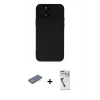 MARSİLYAN™- iPhone 12 Pro Max Kılıf Çekirdek Modern Serisi - Şeffaf Uv Polymer Nano Ekran Koruyucu + Renkli Kamera Lens Koruma Cam - YL