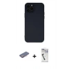 MARSİLYAN™- iPhone 12 Pro Max Kılıf Çekirdek Modern Serisi - Şeffaf Uv Polymer Nano Ekran Koruyucu + Renkli Kamera Lens Koruma Cam - PE