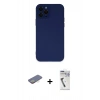 MARSİLYAN™- iPhone 12 Pro Max Kılıf Çekirdek Modern Serisi - Şeffaf Uv Polymer Nano Ekran Koruyucu + Sarı Renkli Kamera Lens Koruma Cam