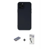 MARSİLYAN™- iPhone 12 Pro Max Kılıf Çekirdek Modern Serisi - Şeffaf Uv Polymer Nano Ekran Koruyucu + Sarı Renkli Kamera Lens Koruma Cam