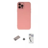 MARSİLYAN™- iPhone 12 Pro Max Kılıf Çekirdek Modern Serisi - Şeffaf Uv Polymer Nano Ekran Koruyucu + Shine Kamera Lens Koruma Cam - SABE