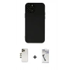 MARSİLYAN™- iPhone 12 Pro Max Kılıf Çekirdek Modern Serisi - Şeffaf Uv Polymer Nano Ekran Koruyucu + Shine Kamera Lens - GD