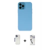 MARSİLYAN™- iPhone 12 Pro Max Kılıf Çekirdek Modern Serisi - Şeffaf Uv Polymer Nano Ekran Koruyucu + Shine Kamera Lens - LT