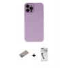 MARSİLYAN™- iPhone 12 Pro Max Kılıf Çekirdek Modern Serisi - Şeffaf Uv Polymer Nano Ekran Koruyucu + Shine Kamera Lens Koruma Cam - SABE