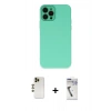 MARSİLYAN™- iPhone 12 Pro Max Kılıf Çekirdek Modern Serisi - Şeffaf Uv Polymer Nano Ekran Koruyucu + Shine Kamera Lens - GD