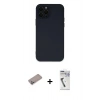 MARSİLYAN™- iPhone 12 Pro Max Kılıf Çekirdek Modern Serisi - Şeffaf Uv Polymer Nano Ekran Koruyucu + Shine Kamera Lens Koruma Cam - SABE