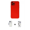 MARSİLYAN™- iPhone 12 Pro Max Kılıf Çekirdek Modern Serisi - Şeffaf Uv Polymer Nano Ekran Koruyucu + Shine Kamera Lens - LT