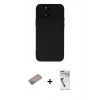 MARSİLYAN™- iPhone 12 Pro Max Kılıf Çekirdek Modern Serisi - Şeffaf Uv Polymer Nano Ekran Koruyucu + Shine Kamera Lens Koruma Cam - SABE