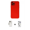 MARSİLYAN™- iPhone 12 Pro Max Kılıf Çekirdek Modern Serisi - Şeffaf Uv Polymer Nano Ekran Koruyucu + Shine Kamera Lens - GD