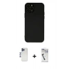 MARSİLYAN™- iPhone 12 Pro Max Kılıf Çekirdek Modern Serisi - Şeffaf Uv Polymer Nano Ekran Koruyucu + Shine Kamera Lens - LT