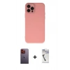 MARSİLYAN™- iPhone 12 Pro Max Kılıf Çekirdek Modern Serisi - Şeffaf Uv Polymer Nano Ekran Koruyucu + Neon Fosforlu Kamera Lens - TU