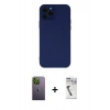 MARSİLYAN™- iPhone 12 Pro Max Kılıf Çekirdek Modern Serisi - Şeffaf Uv Polymer Nano Ekran Koruyucu + Yeşil Neon Fosforlu Kamera Lens