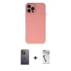 MARSİLYAN™- iPhone 12 Pro Max Kılıf Çekirdek Modern Serisi - Şeffaf Uv Polymer Nano Ekran Koruyucu + Yeşil Neon Fosforlu Kamera Lens