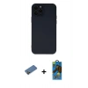 MARSİLYAN™- iPhone 12 Pro Max Kılıf Çekirdek Modern Serisi - Siyah 18D Cam Ekran Koruyucu + Shine Kamera Lens Koruma Cam - GD