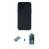 MARSİLYAN™- iPhone 12 Pro Max Kılıf Çekirdek Modern Serisi - Siyah 18D Cam Ekran Koruyucu + Shine Kamera Lens Koruma Cam - GS