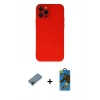 MARSİLYAN™- iPhone 12 Pro Max Kılıf Çekirdek Modern Serisi - Siyah 18D Cam Ekran Koruyucu + Shine Kamera Lens Koruma Cam - SH