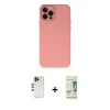 MARSİLYAN™- iPhone 12 Pro Max Kılıf Çekirdek Modern Serisi - Siyah 20D Premium Cam Ekran Koruyucu + Shine Kamera Lens - GD