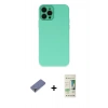 MARSİLYAN™- iPhone 12 Pro Max Kılıf Çekirdek Modern Serisi - Siyah 20D Premium Cam Ekran Koruyucu + Metal Kamera Lens Koruma Cam - GD