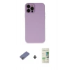 MARSİLYAN™- iPhone 12 Pro Max Kılıf Çekirdek Modern Serisi - Siyah 20D Premium Cam Ekran Koruyucu + Metal Kamera Lens Koruma Cam - GD
