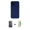 MARSİLYAN™- iPhone 12 Pro Max Kılıf Çekirdek Modern Serisi - Siyah 20D Premium Cam Ekran Koruyucu + Neon Fosforlu Kamera Lens - YL