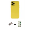 MARSİLYAN™- iPhone 12 Pro Max Kılıf Çekirdek Modern Serisi - Siyah 20D Premium Cam Ekran Koruyucu + Shine Kamera Lens Koruma Cam - SABE