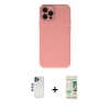 MARSİLYAN™- iPhone 12 Pro Max Kılıf Çekirdek Modern Serisi - Siyah 20D Premium Cam Ekran Koruyucu + Shine Kamera Lens - LT
