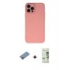 MARSİLYAN™- iPhone 12 Pro Max Kılıf Çekirdek Modern Serisi - Siyah 20D Premium Cam Ekran Koruyucu + Shine Kamera Lens Koruma Cam - PE