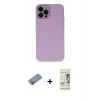MARSİLYAN™- iPhone 12 Pro Max Kılıf Çekirdek Modern Serisi - Siyah 20D Premium Cam Ekran Koruyucu + Shine Kamera Lens Koruma Cam - PE