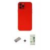 MARSİLYAN™- iPhone 12 Pro Max Kılıf Çekirdek Modern Serisi - Siyah 20D Premium Cam Ekran Koruyucu + Shine Kamera Lens Koruma Cam - SABE